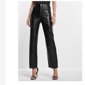 Faux leather croc petite pants